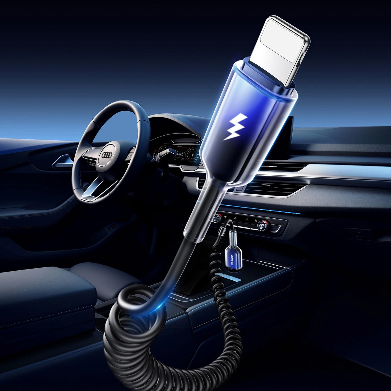 Data- ja latauskaapeli USB-A - Lightning Joyroom S-A43 Crystal, 18W, 1.5m, Musta