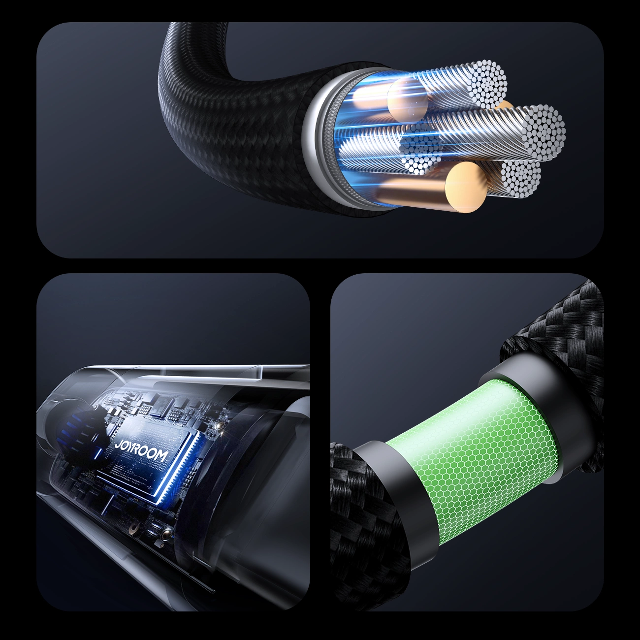 USB-C - Lightning Joyroom S-A16 Pro Prism Display -kaapeli, 30W, 1.2m, Musta