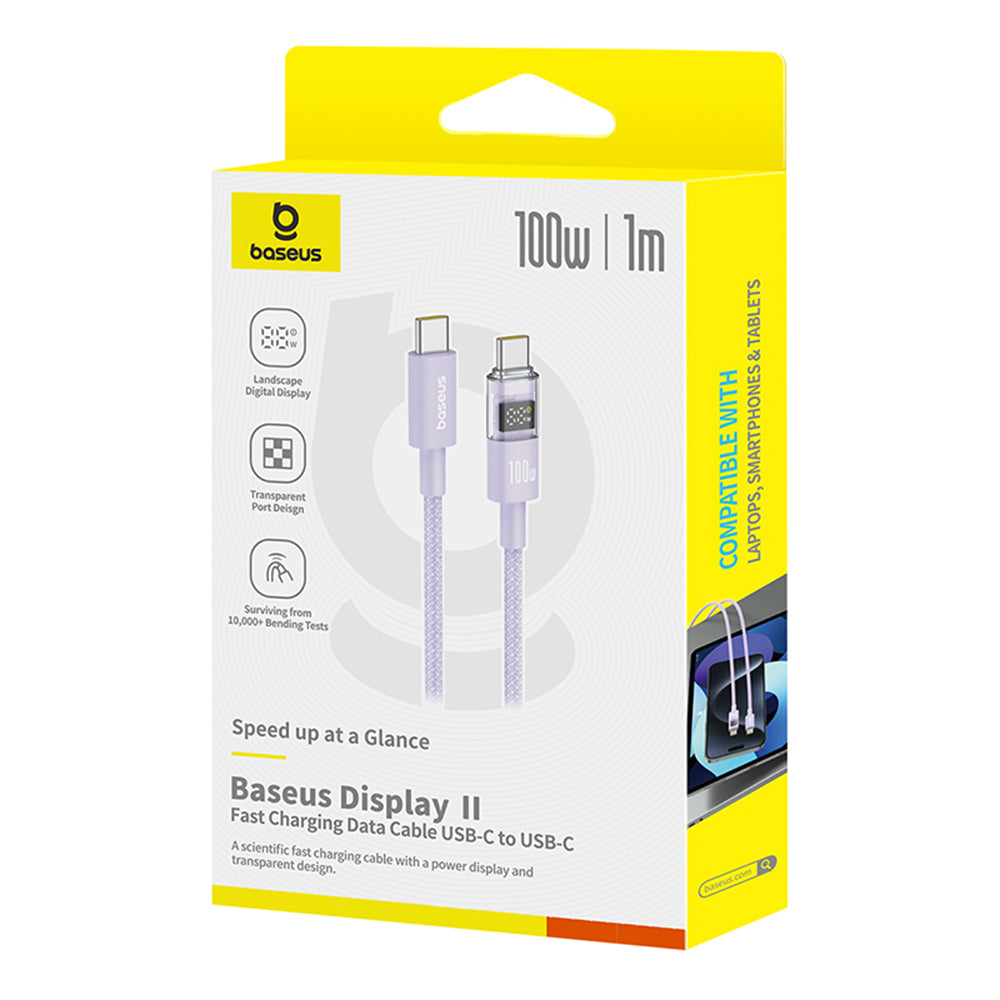 USB-C to USB-C Data and Charging Cable Baseus Display 2, 100W, 1m, Purple P10382702511-00