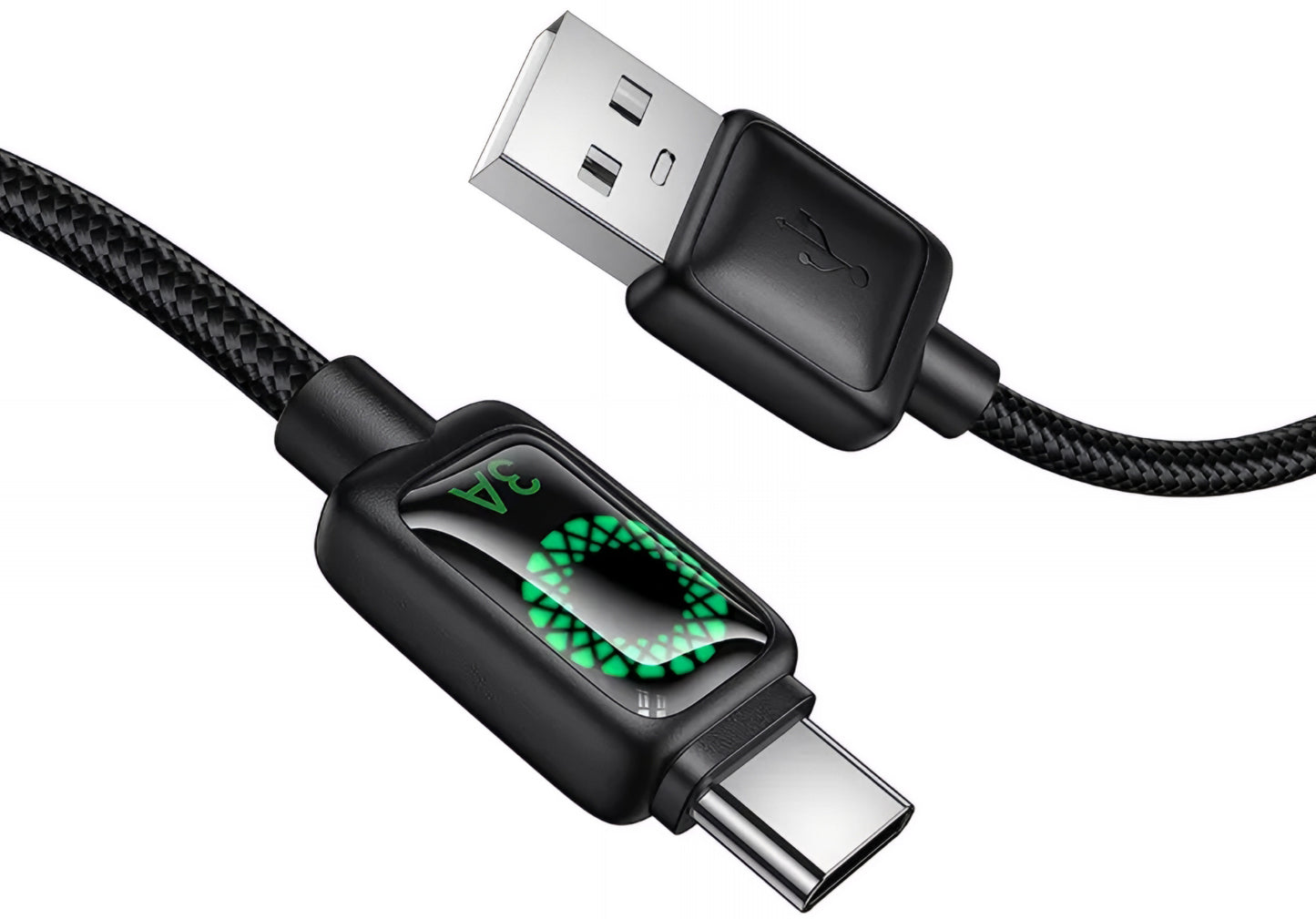 USB-A - USB-C HOCO U146 Data- ja Latauskaapeli, 36W, 1.2m, Musta