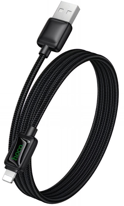 USB-A - Lightning HOCO U146 -data- ja latauskaapeli, 12W, 1.2m, Musta
