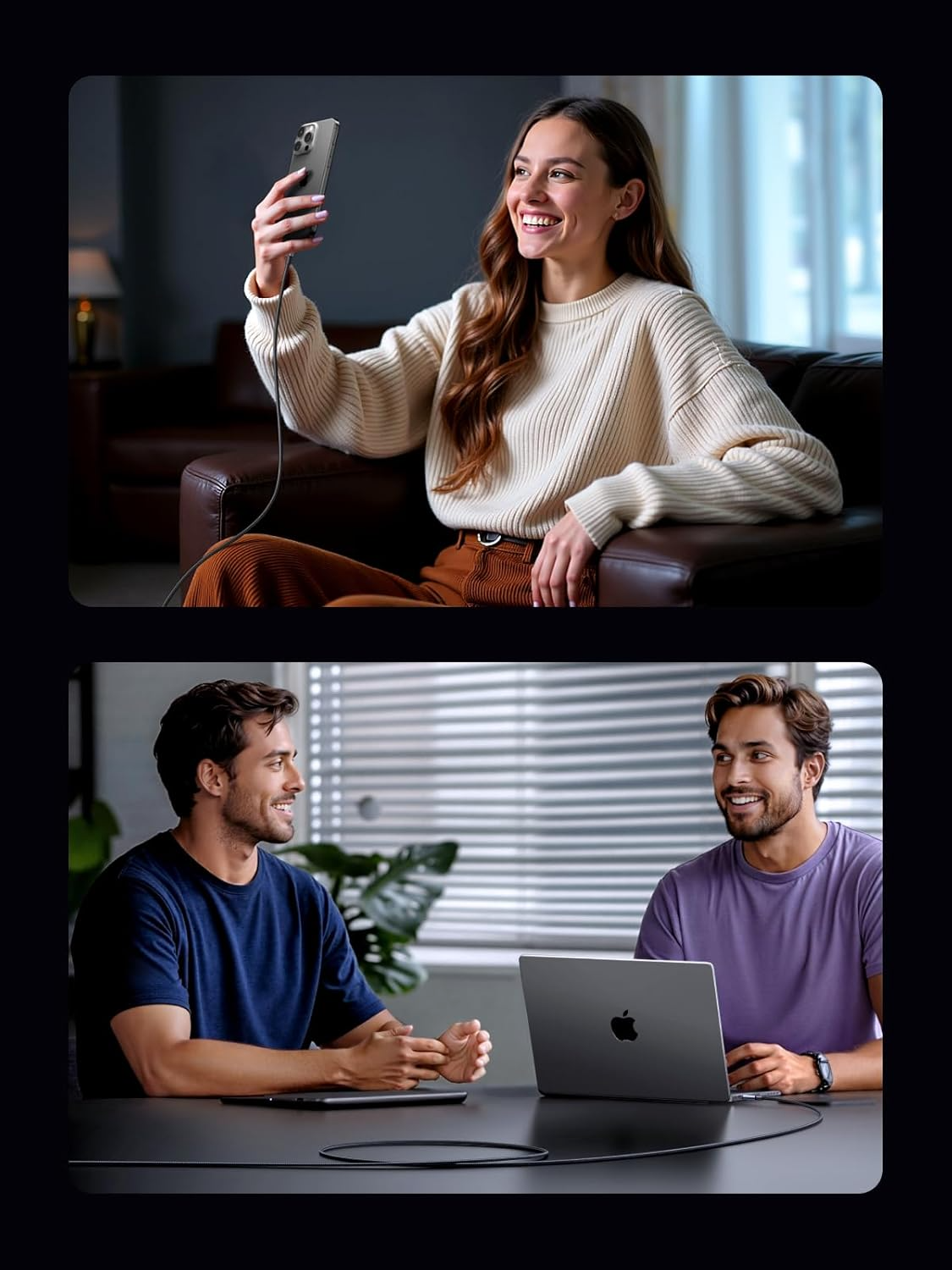 USB-C - USB-C UGREEN L524 -data- ja latauskaapeli, 60W, 2m, Harmaa