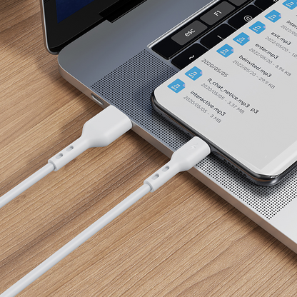USB-A to USB-C Data and Charging Cable BWOO X172C, 60W, 1m, White