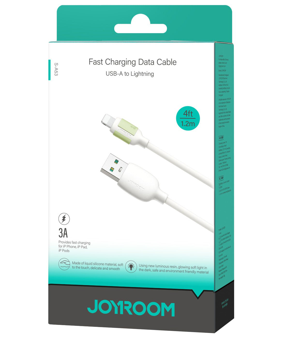 USB-A - Lightning Joyroom S-A53 Data- ja Latauskaapeli, 18W, 1.2m, Beige