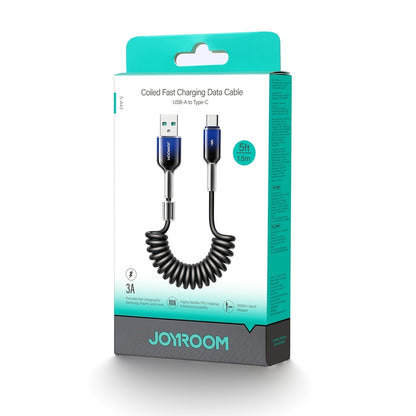 USB-A - USB-C Joyroom S-A43 Crystal -kaapeli, 60W, 1.5m, musta