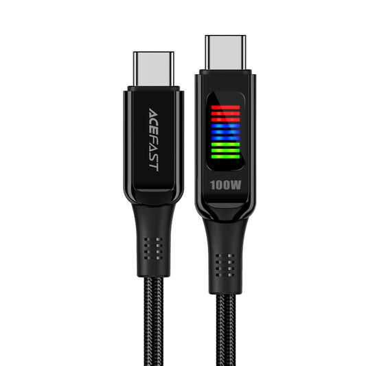USB-C - USB-C Acefast C7-03 -data- ja latauskaapeli, 100W, 1.2m, Musta