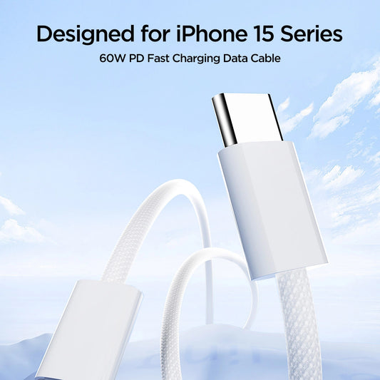 USB-C data- ja latauskaapeli - USB-C Joyroom S-A45, 60W, 1m, valkoinen 