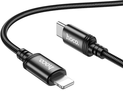 USB-C - Lightning HOCO X89 -data- ja latauskaapeli, 27W, 2m, Musta
