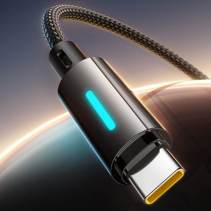USB-A - USB-C Baseus Lit Button Control -data- ja latauskaapeli, 100W, 2m, Musta P10379002121-01