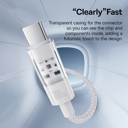 USB-C - USB-C Baseus Gem -data- ja latauskaapeli, 100W, 2m, Valkoinen P10373000211-01
