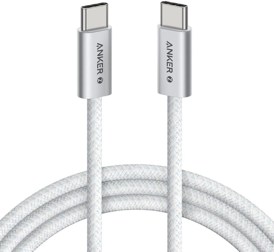 USB-C - USB-C Anker Zolo -data- ja latauskaapeli, 240W, 1m, Valkoinen A8060H21