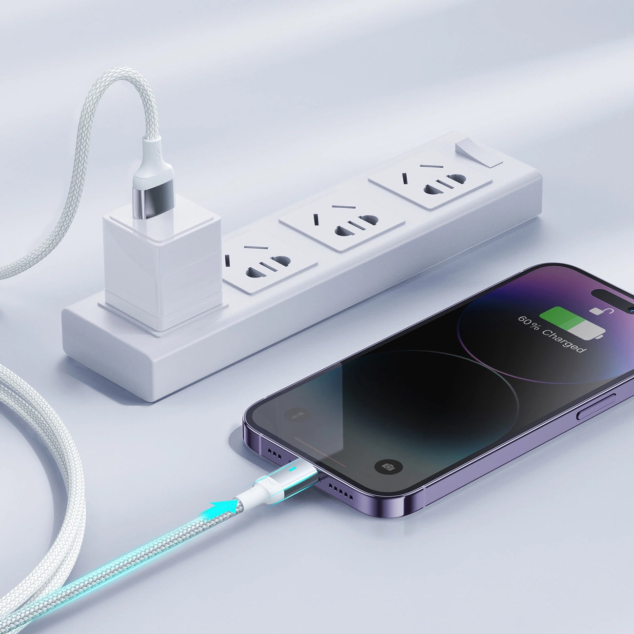 USB-A - Lightning Joyroom A10 -data- ja latauskaapeli, 18W, 1.2m, Valkoinen