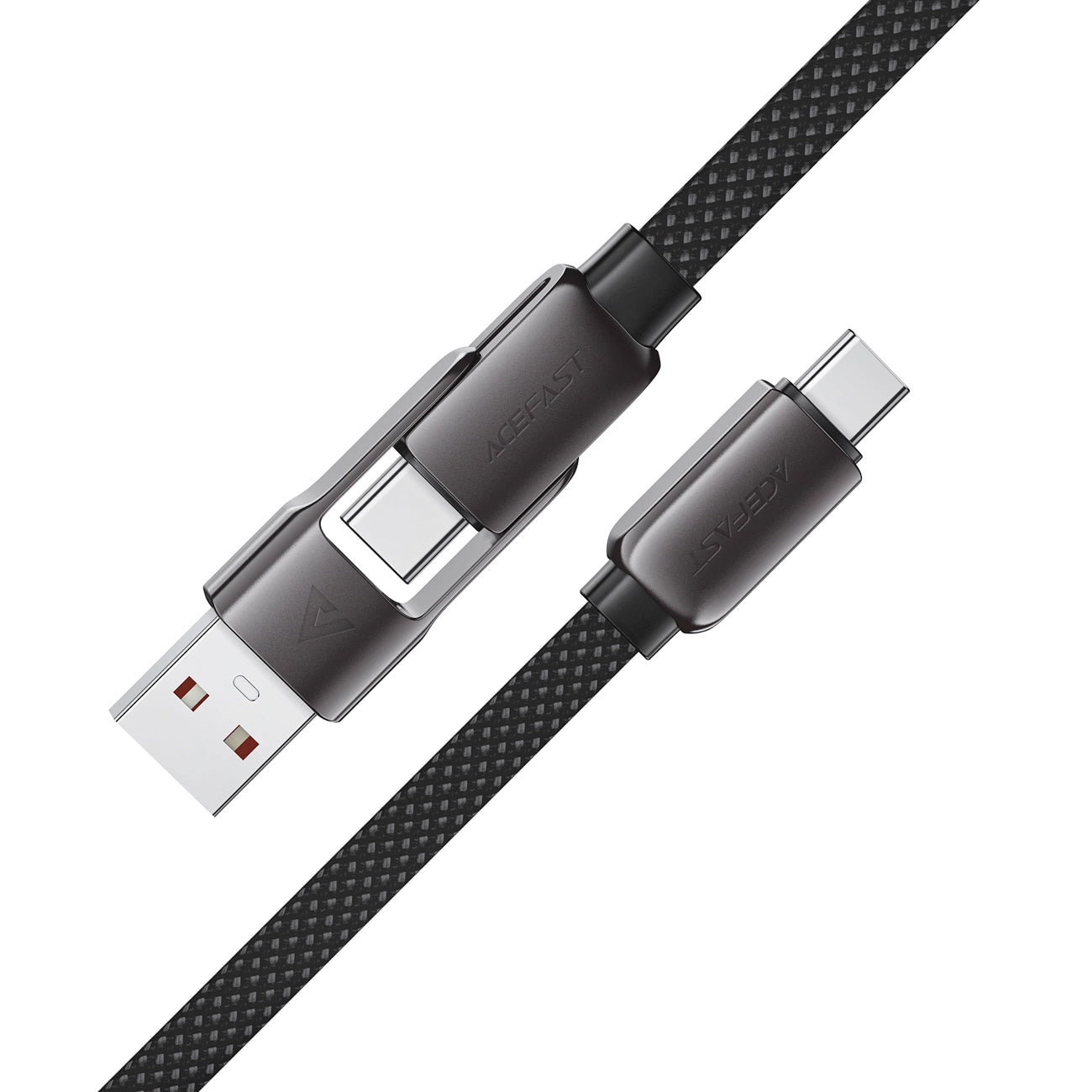USB-C - USB-A / USB-C Acefast C13-05 -kaapeli, 60W, 0.2m, Musta