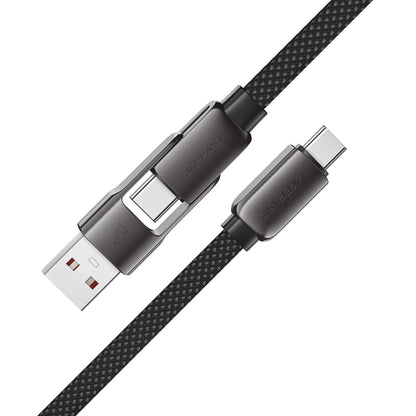 USB-C - USB-A / USB-C Acefast C13-05 -kaapeli, 60W, 0.2m, Musta
