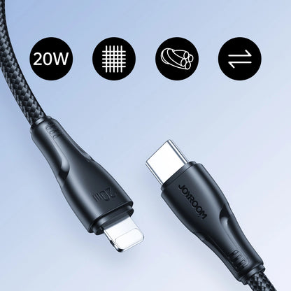 USB-C - Lightning Joyroom S-A11 Data- ja Latauskaapeli, 20W, 1.2m, Musta