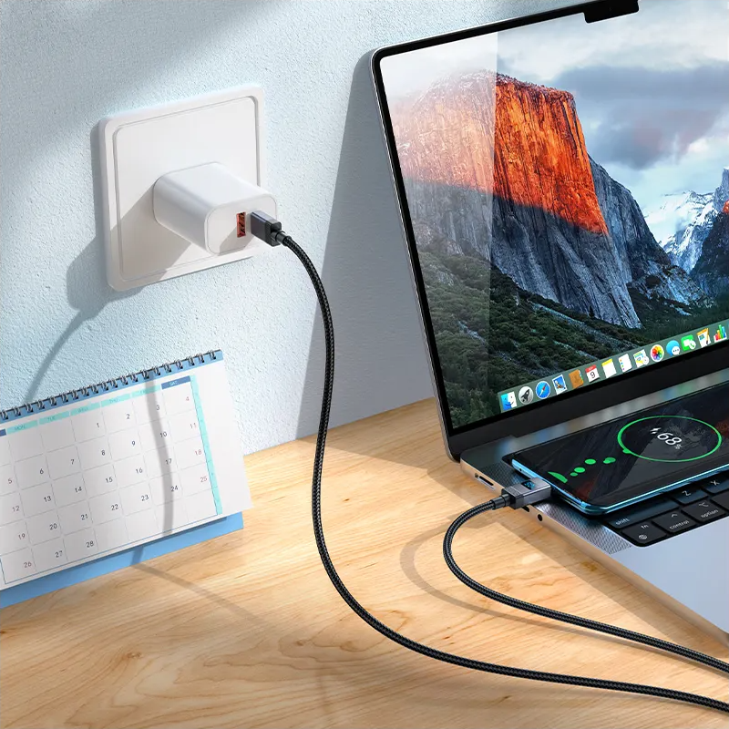 USB-C - USB-C HOCO X118 Display -kaapeli, 60W, 1m, Musta