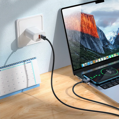 USB-C - USB-C HOCO X118 Display -kaapeli, 60W, 1m, Musta