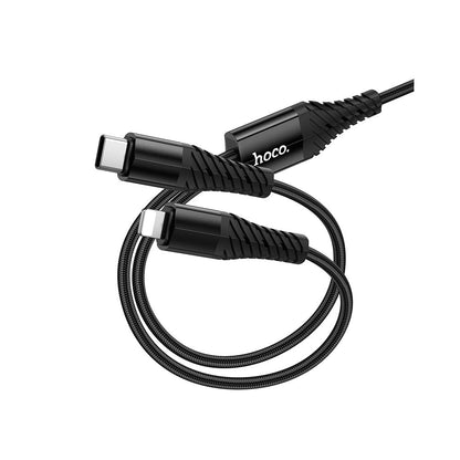 USB-C - Lightning / USB-C HOCO X123 latauskaapeli, 10W, 1m, Musta
