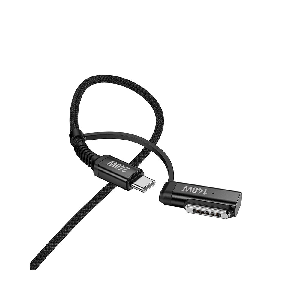 HOCO U142 latauskaapeli, USB-C - USB-C / MagSafe 3, 240W, 1.8m, Musta