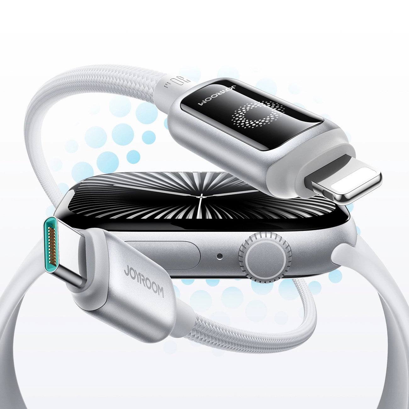 USB-C - Lightning Joyroom S-A55 StarFlight Display -kaapeli, 30W, 1.2m, Valkoinen