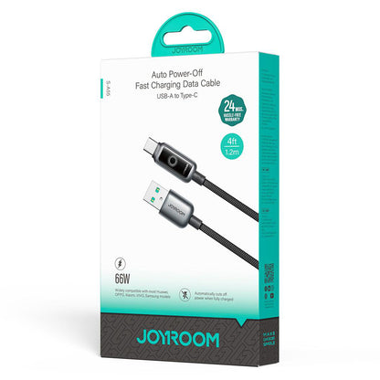 USB-A - USB-C Joyroom S-A55 StarFlight Display -kaapeli, 66W, 1.2m, Musta