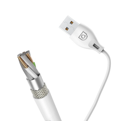 USB-A - Lightning Dudao L4L -tietojen siirto- ja latauskaapeli, 18W, 1m, valkoinen