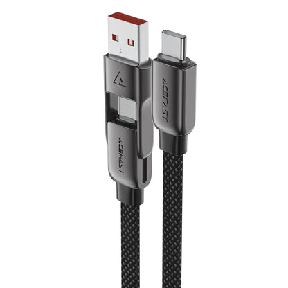 USB-C - USB-A / USB-C Acefast C13-05 -kaapeli, 60W, 0.2m, Musta