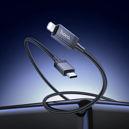 USB-C - Lightning HOCO X118 Display -kaapeli, 27W, 1m, Musta