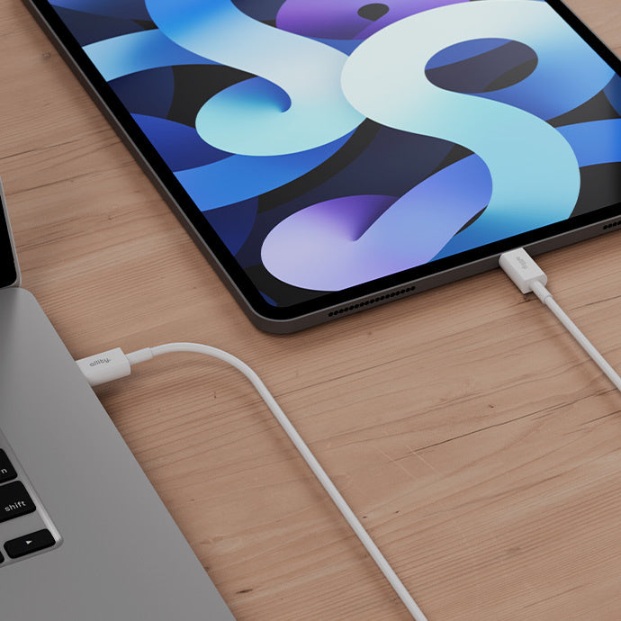 USB-C - USB-C Allity -data- ja latauskaapeli. AUC-03, 100W, 1m, Valkoinen