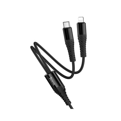 USB-C - Lightning / USB-C HOCO X123 latauskaapeli, 10W, 1m, Musta