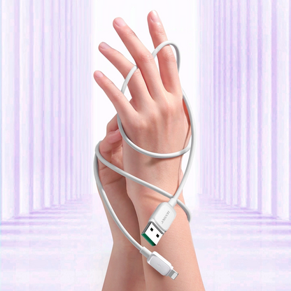 USB-A - Lightning -tietojen siirto- ja latauskaapeli Joyroom S-A14, 18W, 1,2 m, valkoinen