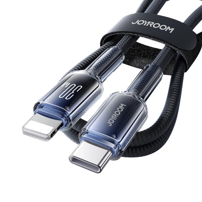 USB-C - Lightning Tietojen ja Latauksen Kaapeli Joyroom S-A42, 30W, 1,2m, Musta