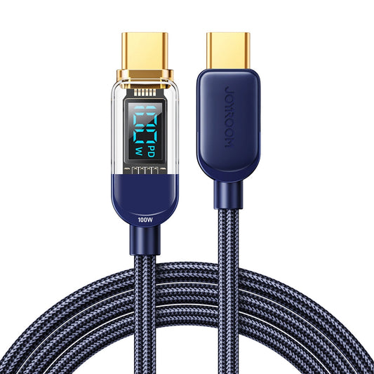 USB-C - USB-C -data- ja latauskaapeli Joyroom A4 Display, 100W, 1.2m, Sininen