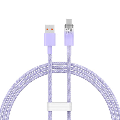 Baseus Explorer USB-A - USB-C -data- ja latauskaapeli, 100W, 1m, Violetti CATS010405
