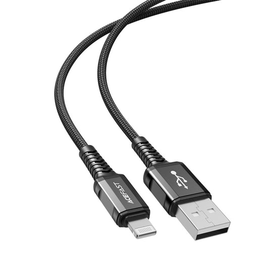 USB-A - Lightning Acefast C1-02 -data- ja latauskaapeli, 18W, 1.2m, Musta