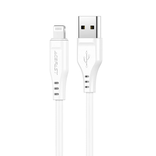 USB-A - Lightning -lataus- ja tiedonsiirtokaapeli Acefast C3-02, 18W, 1.2m, Valkoinen