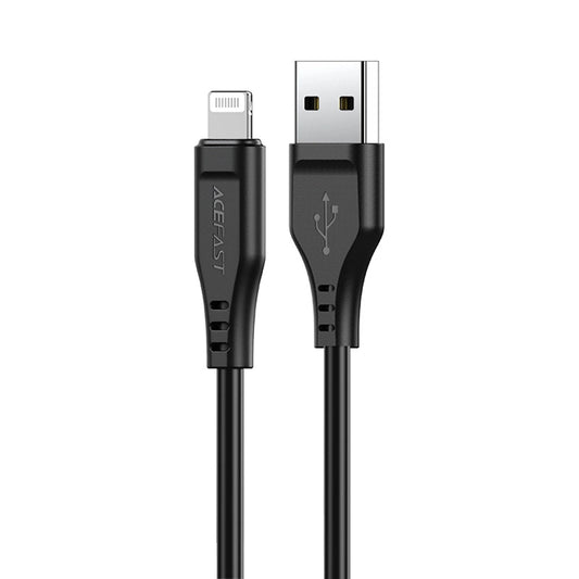 USB-A - Lightning -lataus- ja tiedonsiirtokaapeli Acefast C3-02, 18W, 1.2m, Musta