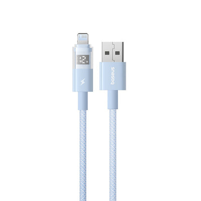 USB-A - Lightning Baseus Display 2 -data- ja latauskaapeli, 12W, 1m, Sininen P10382700311-00