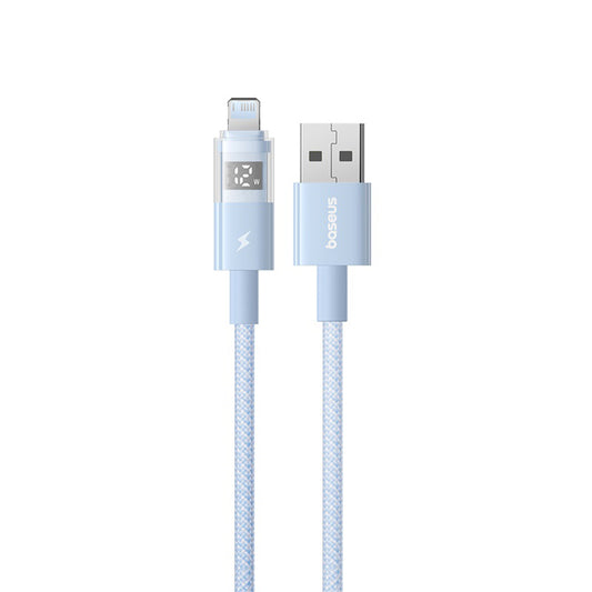 USB-A to Lightning Baseus Display 2 Data and Charging Cable, 12W, 2m, Blue P10382700311-01