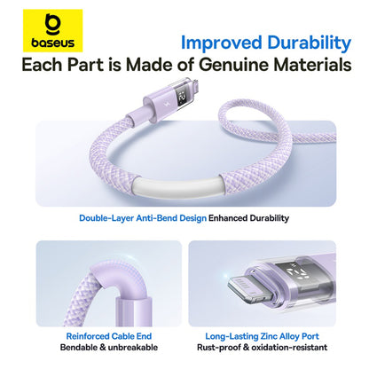 USB-A - Lightning Baseus Display 2, 12W, 2m, Violetti P10382700511-01