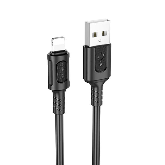 USB-A - Lightning Borofone BX111 Feliz data- ja latauskaapeli, 18W, 1m, Musta