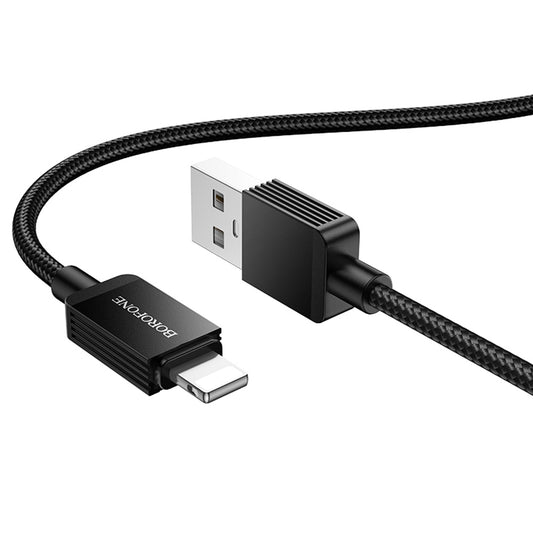 USB-A - Lightning Borofone BX120 Placer -data- ja latauskaapeli, 18W, 1m, Musta