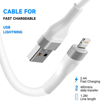 Data- ja latauskaapeli USB-A - Lightning Lito LD02L, 18W, 1.2m, Valkoinen