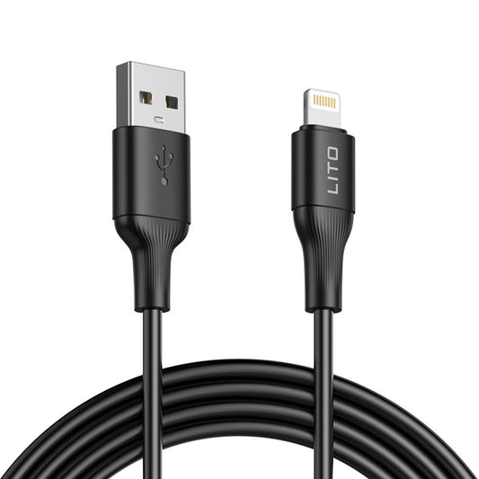 USB-A to Lightning Data and Charging Cable Lito LD06L, 18W, 1m, Black