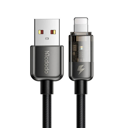 USB-A - Lightning McDodo CA-3140 Auto Power Off -data- ja latauskaapeli, 18W, 1.2m, Musta