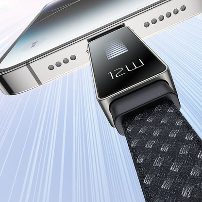 USB-A - Lightning McDodo CA-4970 Rythm Display -data- ja latauskaapeli, 18W, 1.2m, Musta