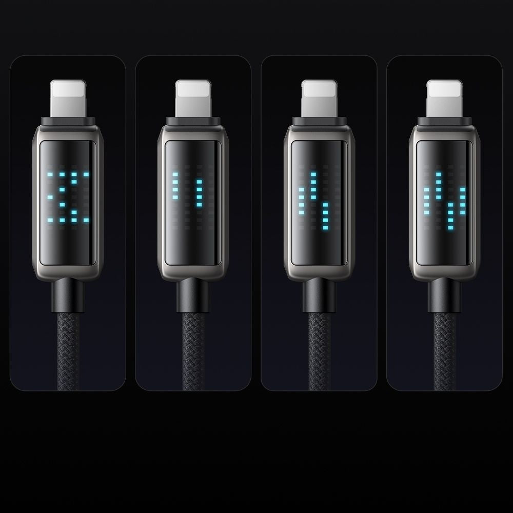 USB-A - Lightning McDodo CA-5250 Display -data- ja latauskaapeli, 18W, 1.2m, Musta