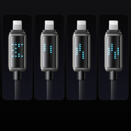 USB-A - Lightning McDodo CA-5250 Display -data- ja latauskaapeli, 18W, 1.2m, Musta