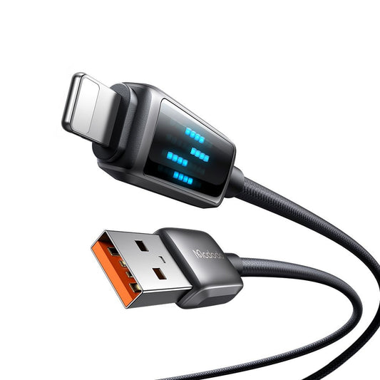 USB-A - Lightning McDodo CA-5250 Display -data- ja latauskaapeli, 18W, 1.2m, Musta