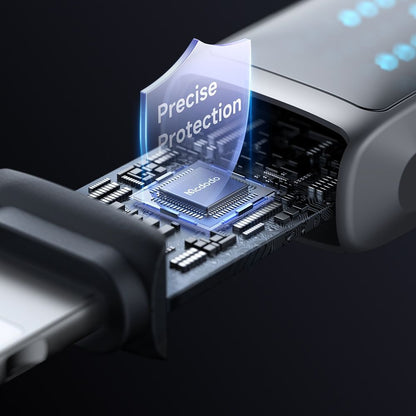 USB-A - Lightning McDodo CA-5250 Display -data- ja latauskaapeli, 18W, 1.2m, Musta